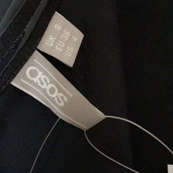 NWT ASOS black Bandeau Double Layer Jumpsuit size 4 - Picture 9 of 16